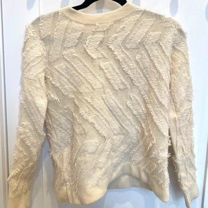 Authentic cream Tory Burch sweater with fringe